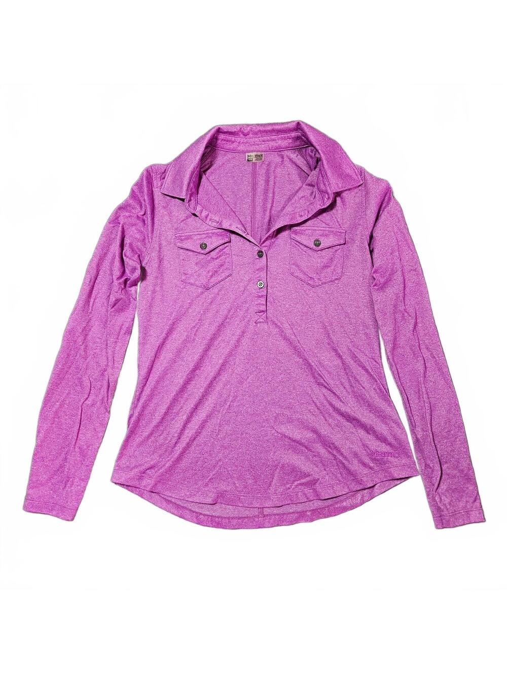 Marmot Women's Long Sleeve Activewear Shirt M Purple Lightweight Performance Top